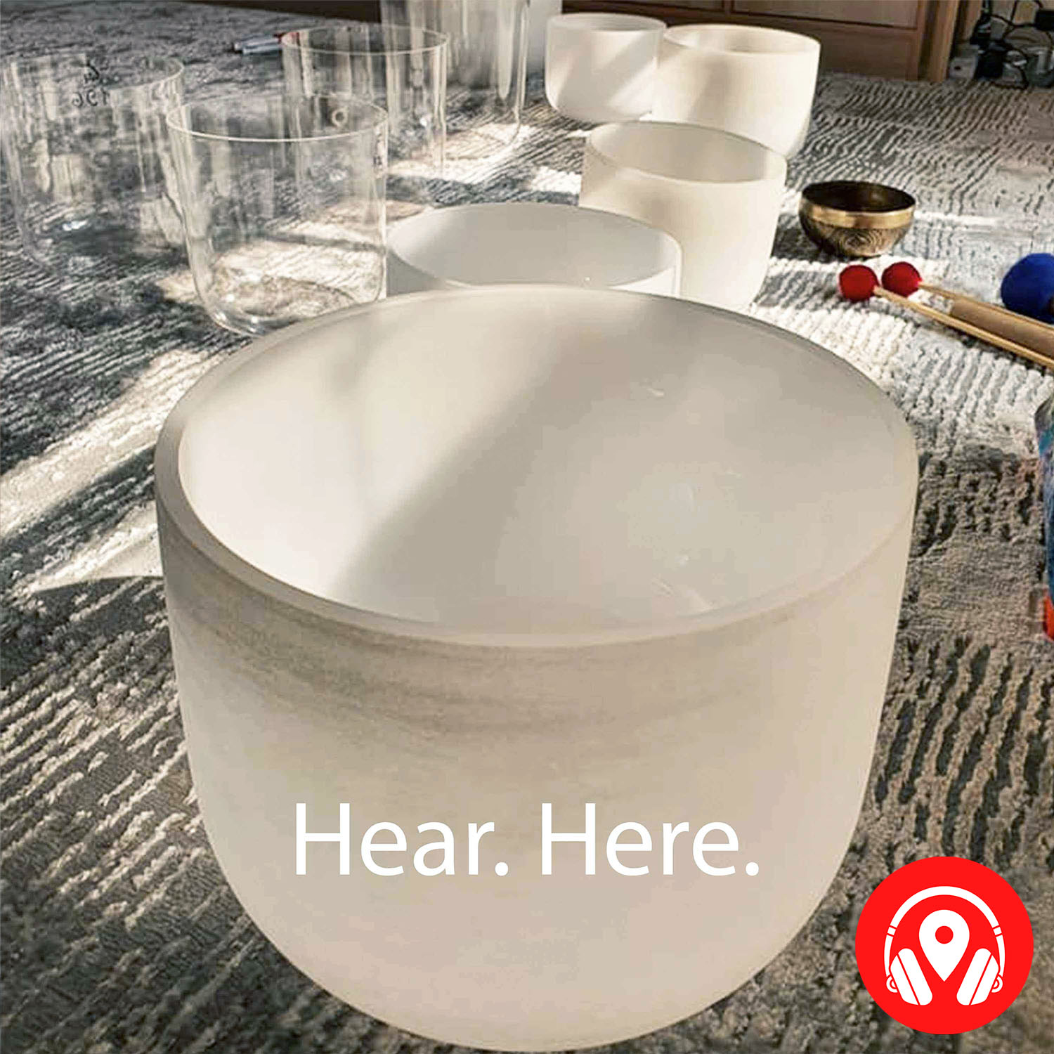 227977 Frosted Crystal Singing Bowls