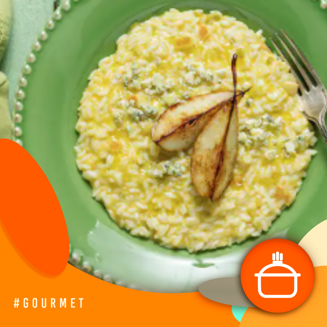 Alvorada Gourmet - Canjiquinha cremosa com pera e gorgonzola 