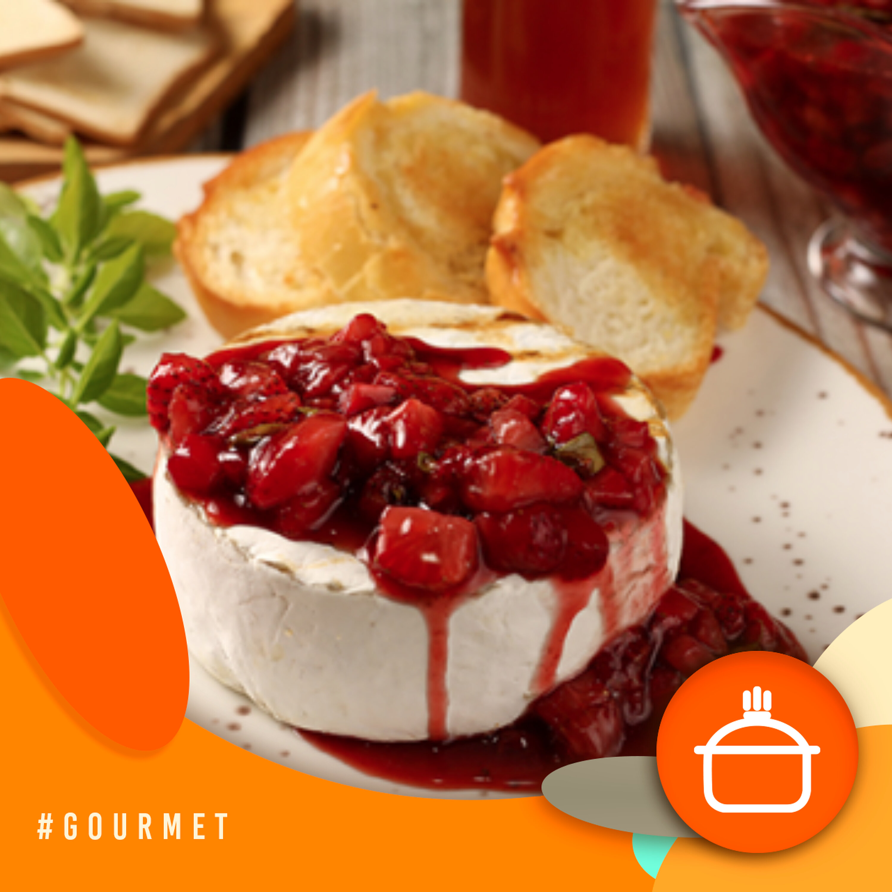 Alvorada Gourmet - Queijo com geleia de morango e tomate cereja Alvorada Gourmet - Queijo com geleia de morango e tomate cereja