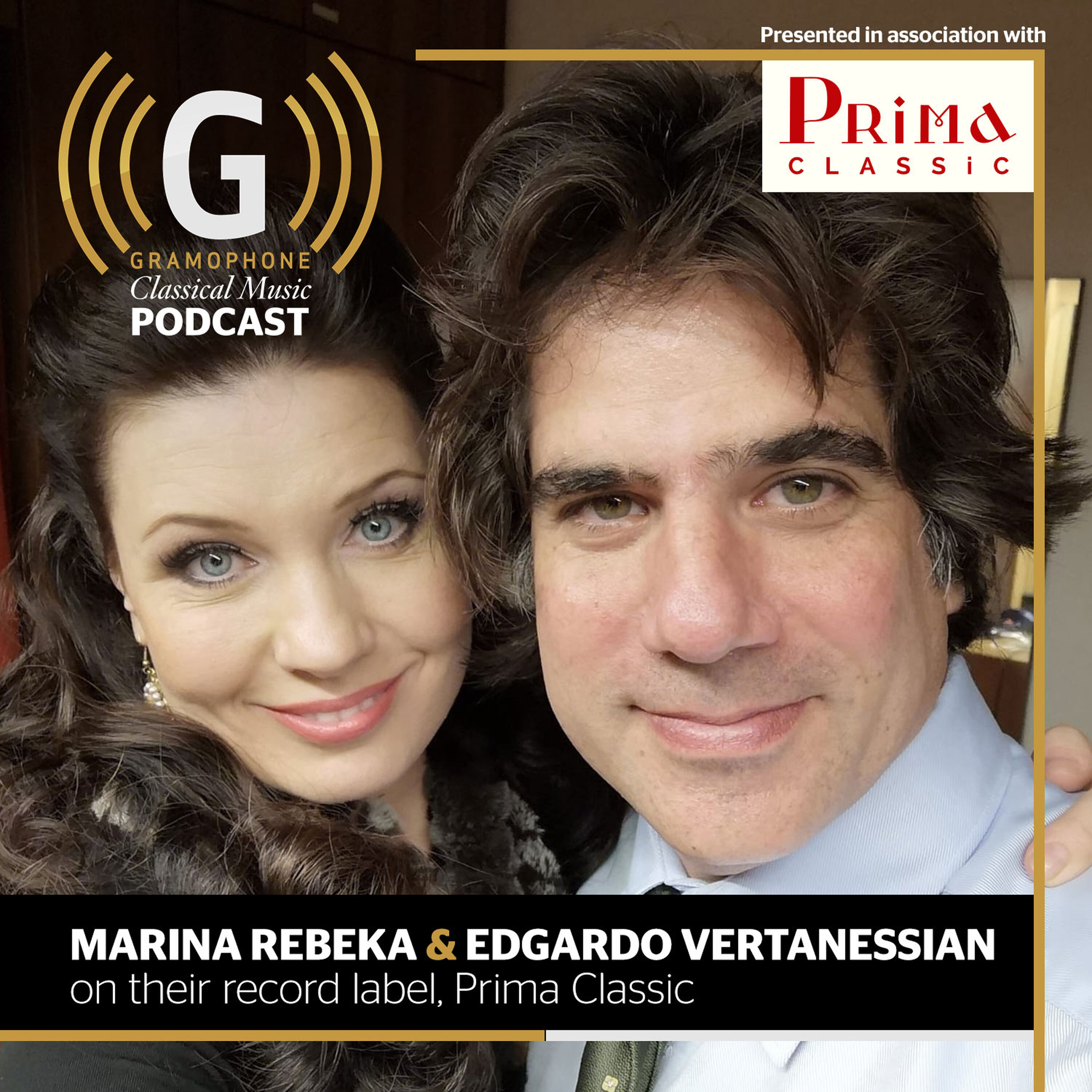 Marina Rebeka and Edgardo Vertanessian on their record label, Prima Classic episode artwork