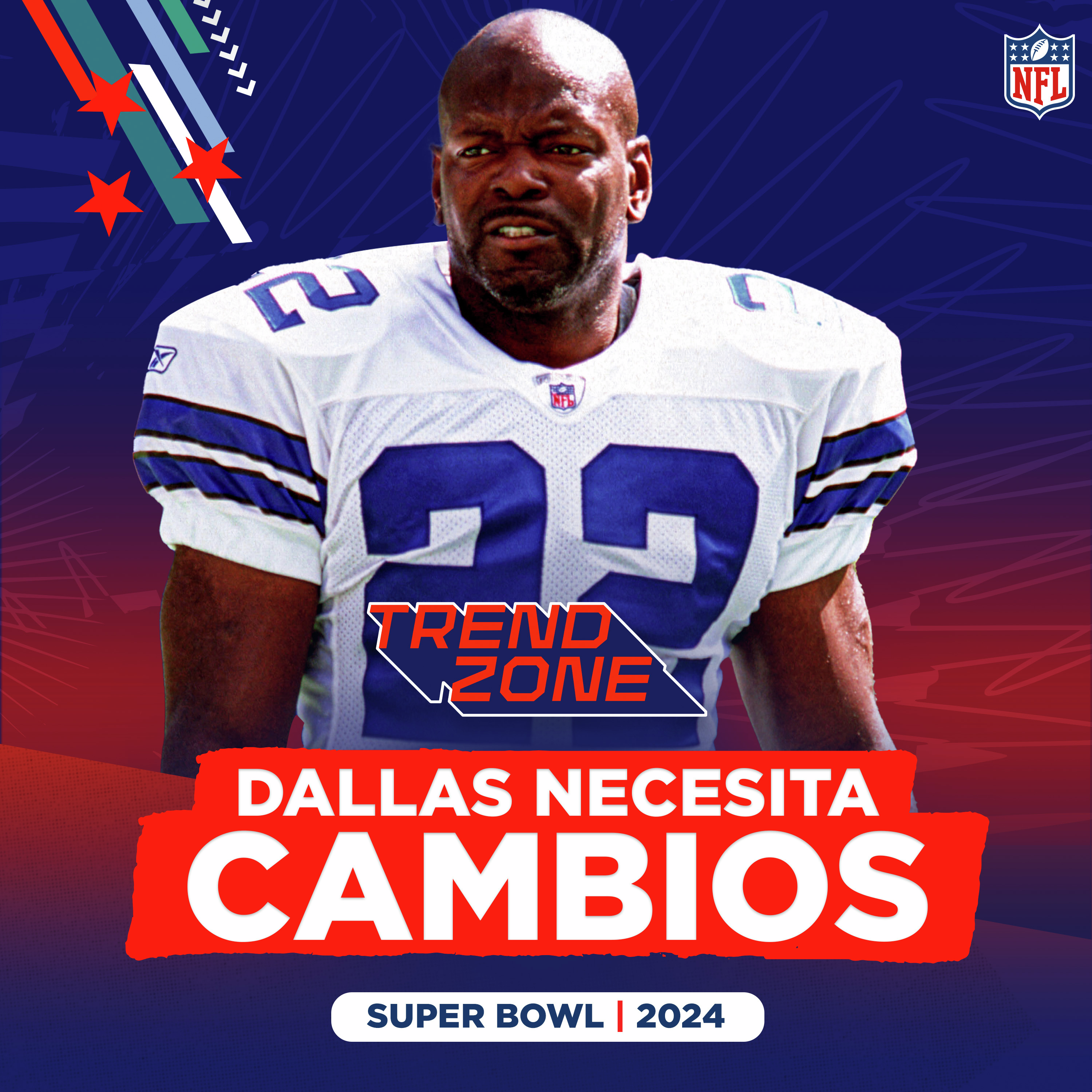 Imagen de Emmitt Smith, invitado LEYENDA, habla sobre los PROBLEMAS de los Dallas Cowboys