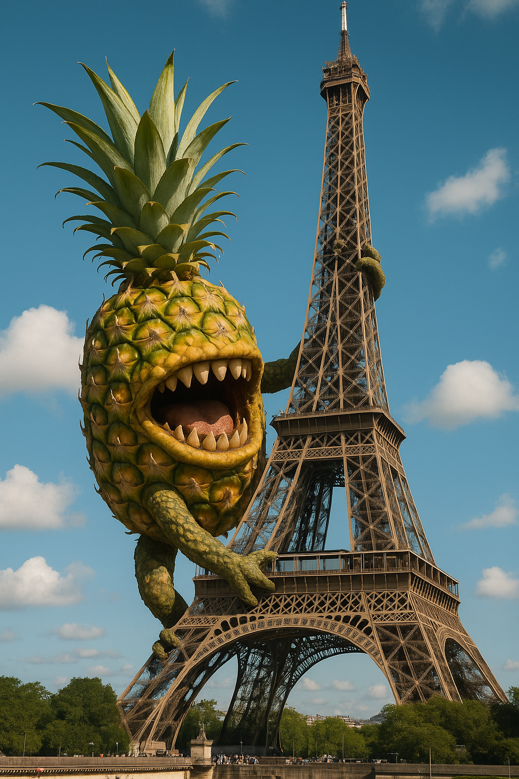 A Pineapple Eating a Baguette