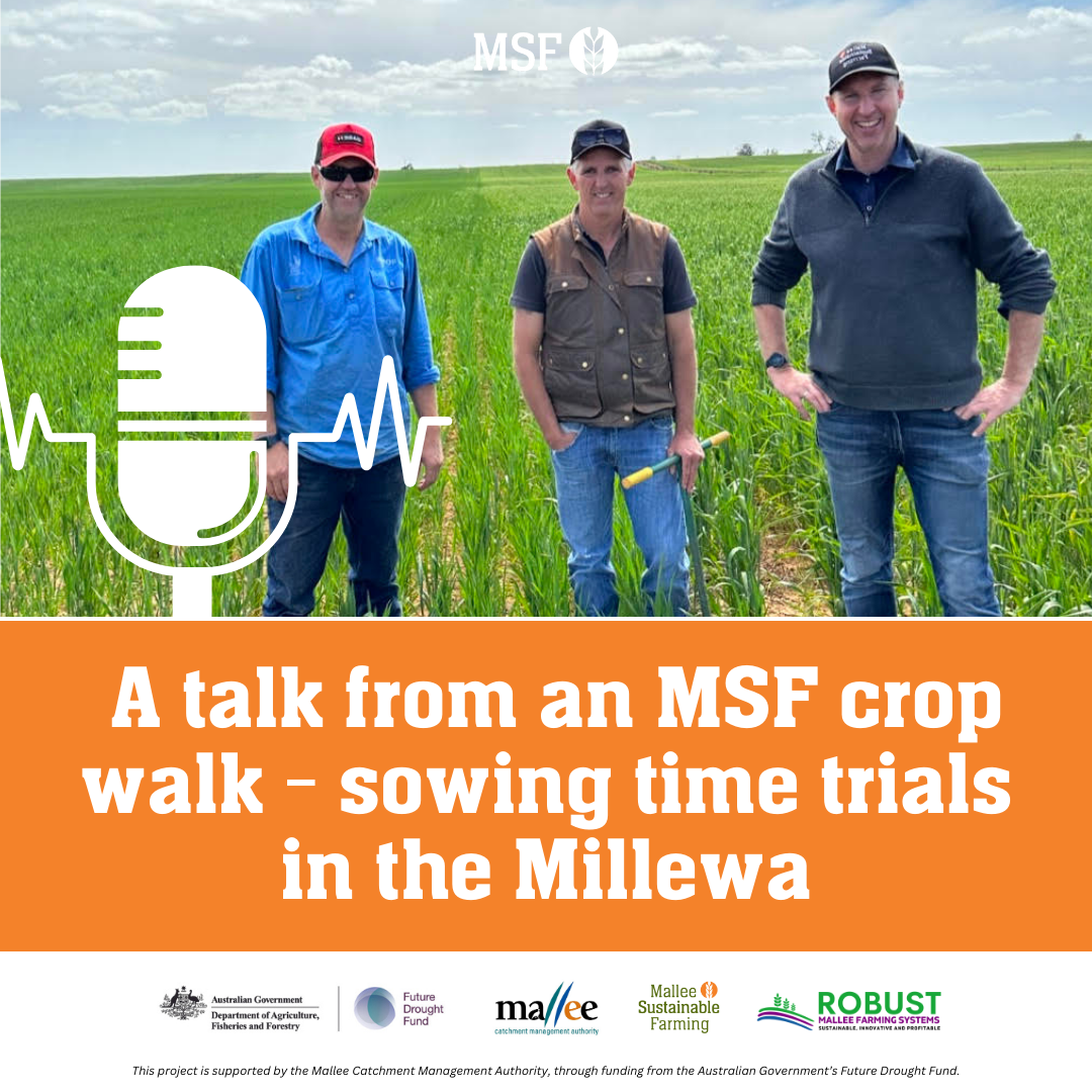Anthony Rowe - A talk from an MSF crop walk: Sowing time and vari-rate trials in the Millewa. 