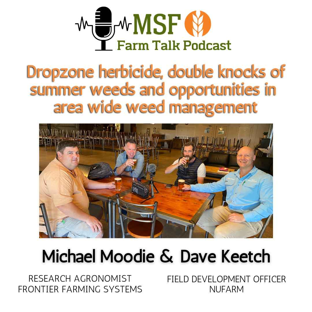 Dropzone herbicide, double knocks of summer weeds and opportunities in area wide weed management 