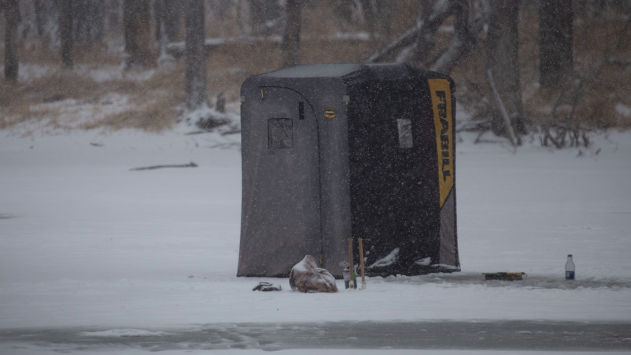 Ice fishing with Tackle Terry Tuma