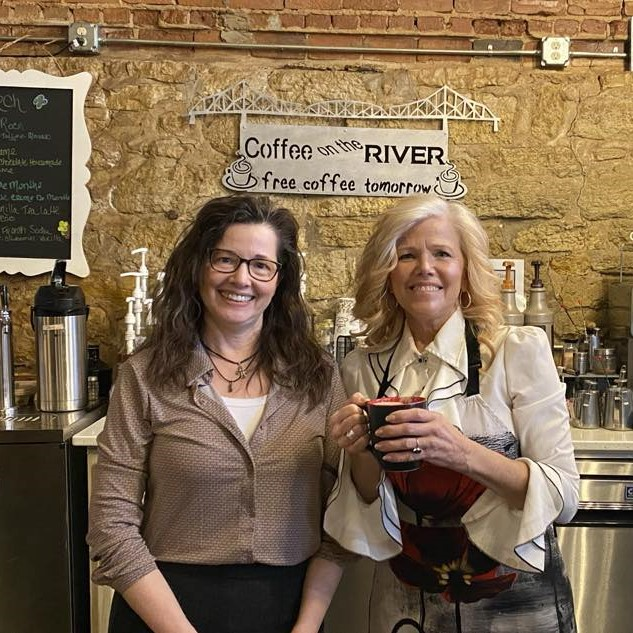 Diana and Wendi - owners of Coffee on the River