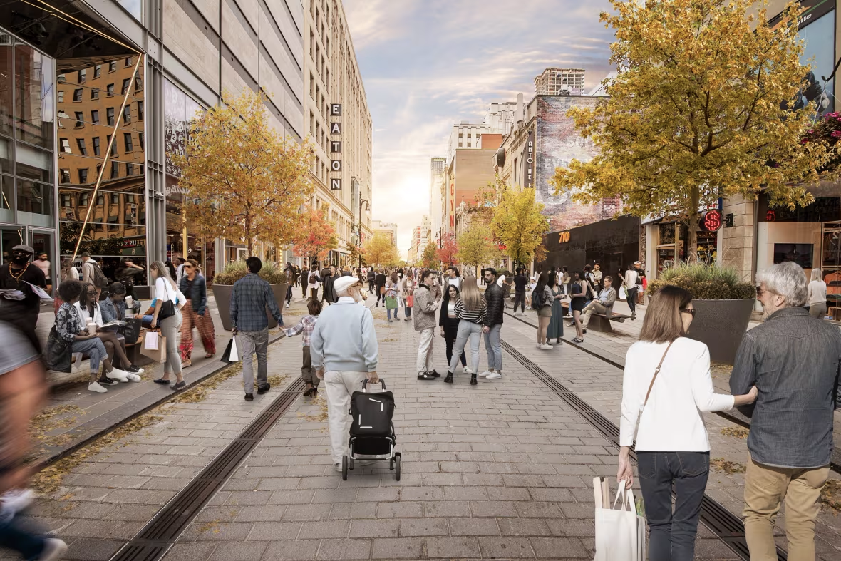 Montréal Centre-Ville laments lack of consultation over pedestrianization of Sainte Catherine Street