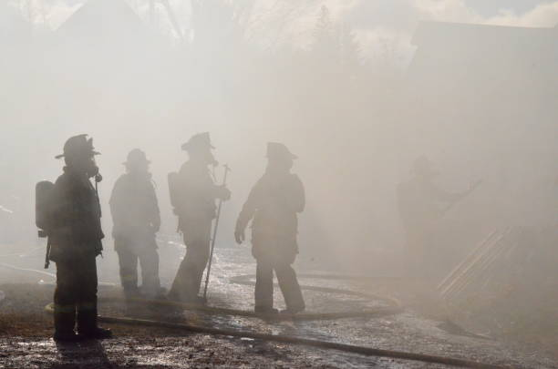 How do firefighters tackle a fire like the one in Old Montreal?