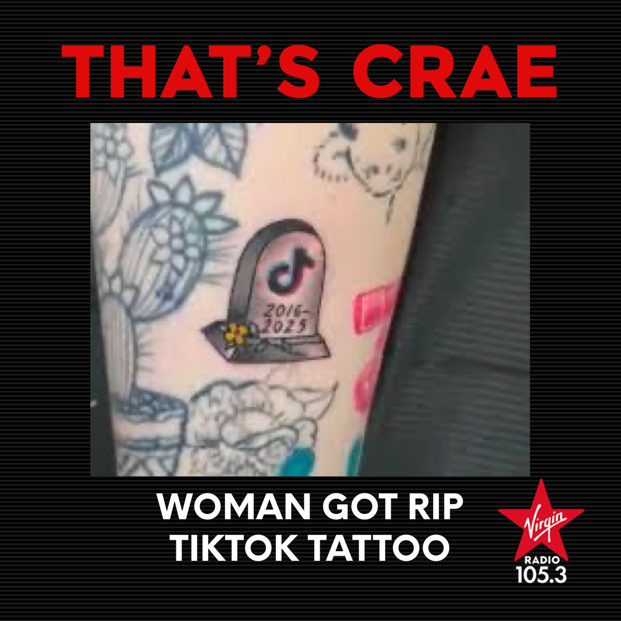 WOMAN GOT RIP TIK TOK TATTOO 