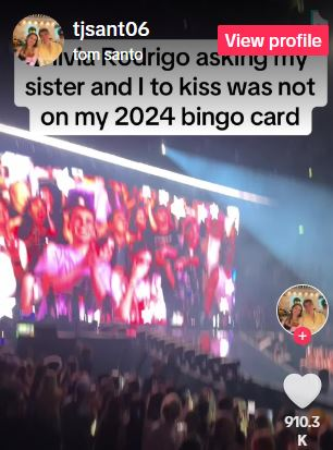 Olivia Rodrigo's concert kiss cam gone wrong