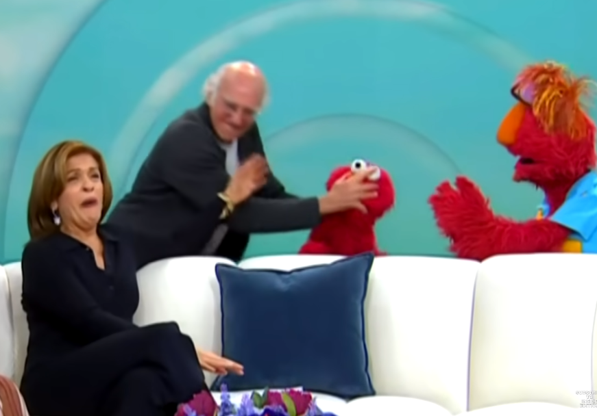 CRINGE: Larry David THROTTLING Elmo on live TV