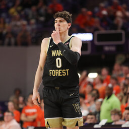(Memphis Grizzlies / 2022 NBA Draft) Steve Forbes, Wake Forest HC, with GP on Jake Laravia and hoops