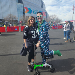 A shattered heel couldn't keep this Eagles fan from the Super Bowl
