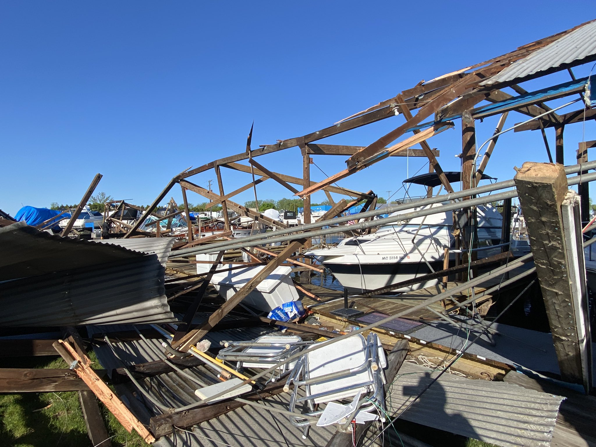 Boats, marina damaged by severe storms that hit Macomb County