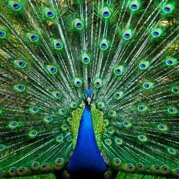 Indian peacock spotted hanging out in Garden City