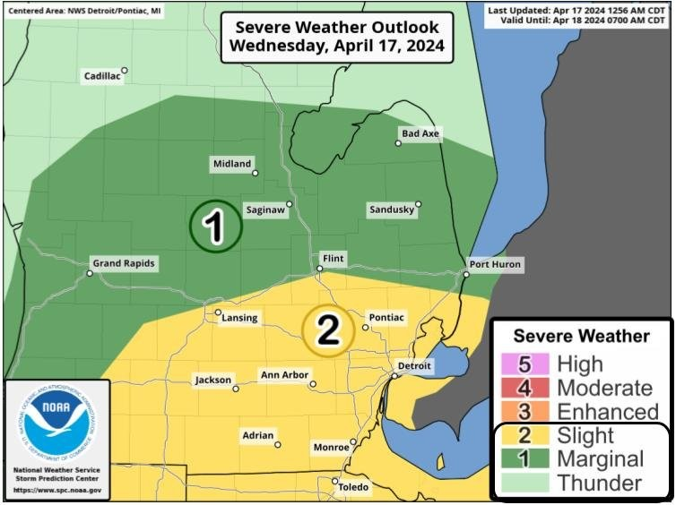 Flooding downpours and "possibility of a spin-up tornado" in the forecast for Metro Detroit on Wednesday
