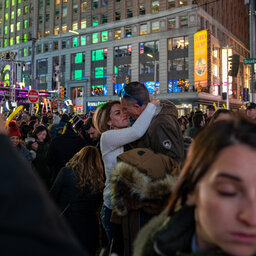 Times Square 2020 revelers ring in the new decade