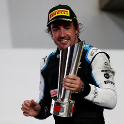 Tyres Burst In Celebration Of Alonso's Podium - 2021 Qatar Grand Prix