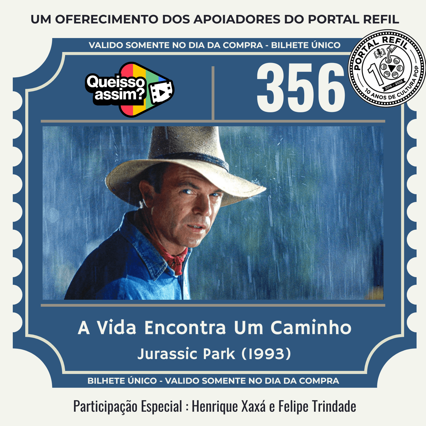 QIA 356 – A Vida Encontra Um Caminho (Jurassic Park) episode artwork