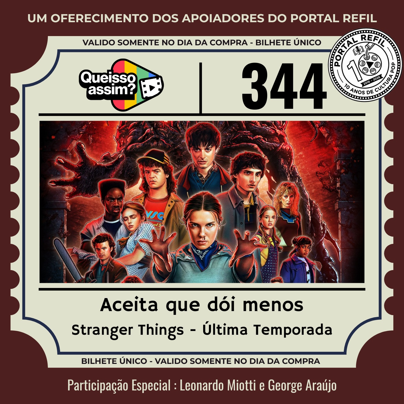 QueIssoAssim 344 – Aceita Que Dói Menos (Stranger Things – Última Temporada) episode artwork