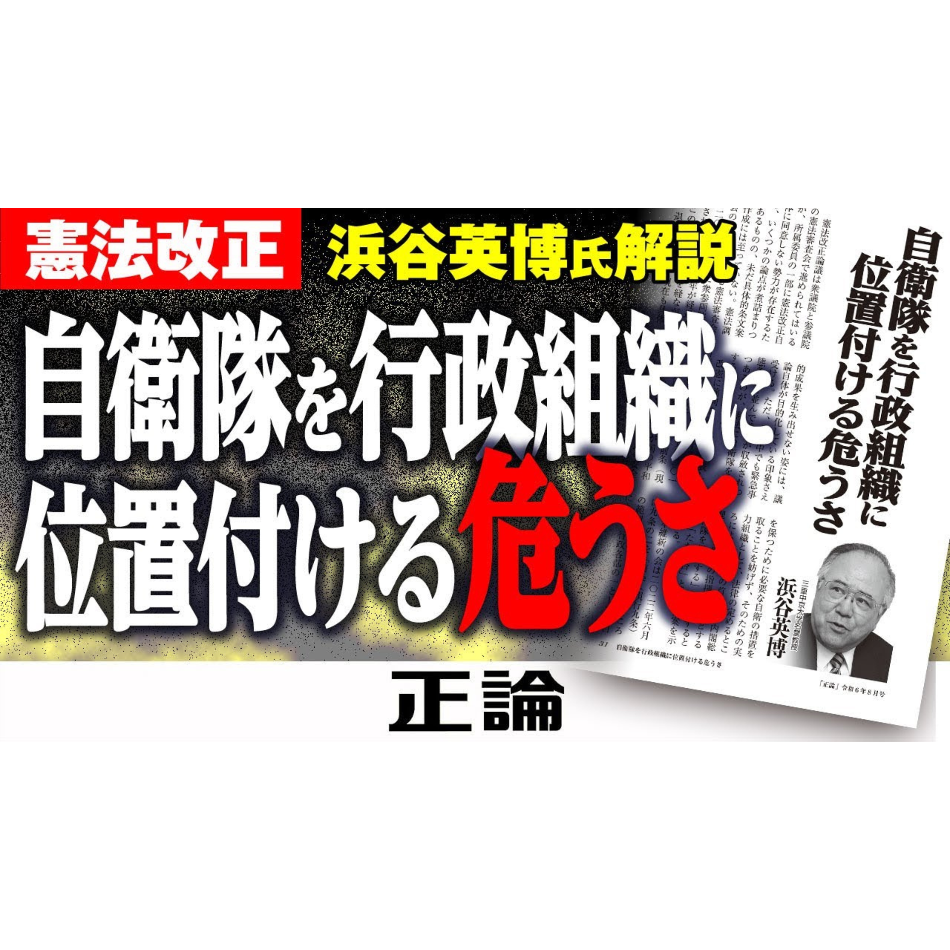 憲法改正 自衛隊を行政組織に位置付ける危うさ