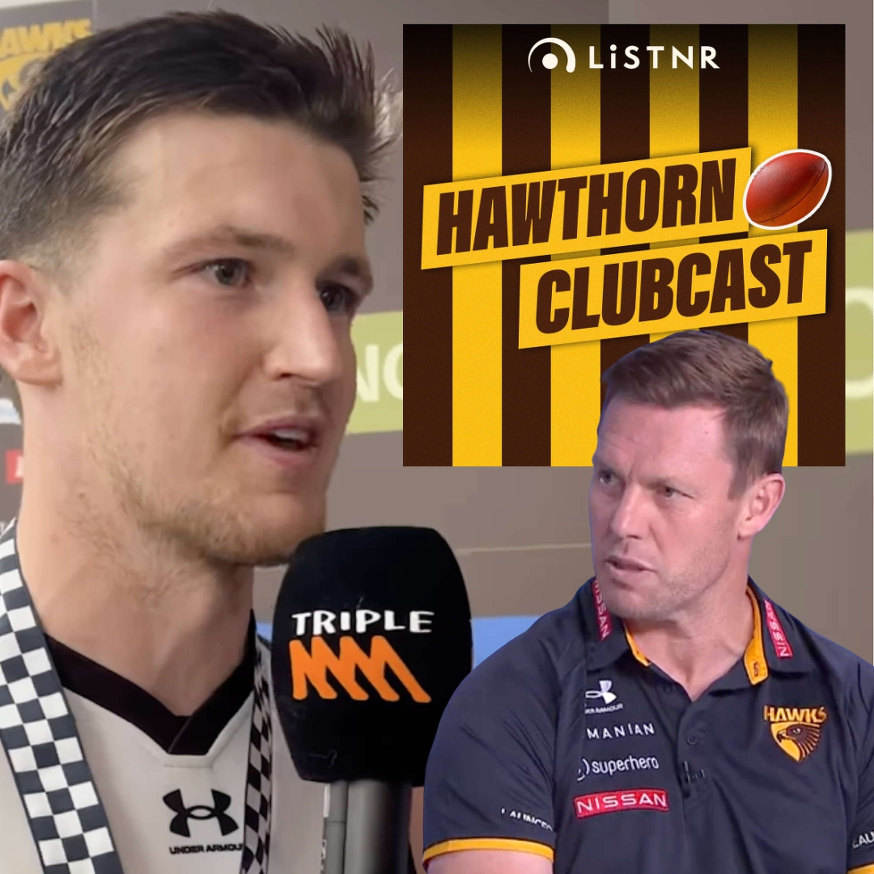 The AFL rule that Sam Mitchell would scrap + 🎙️ Mitch Lewis spills on the forward-line banter 🟡🟤 | Hawthorn Clubcast episode artwork