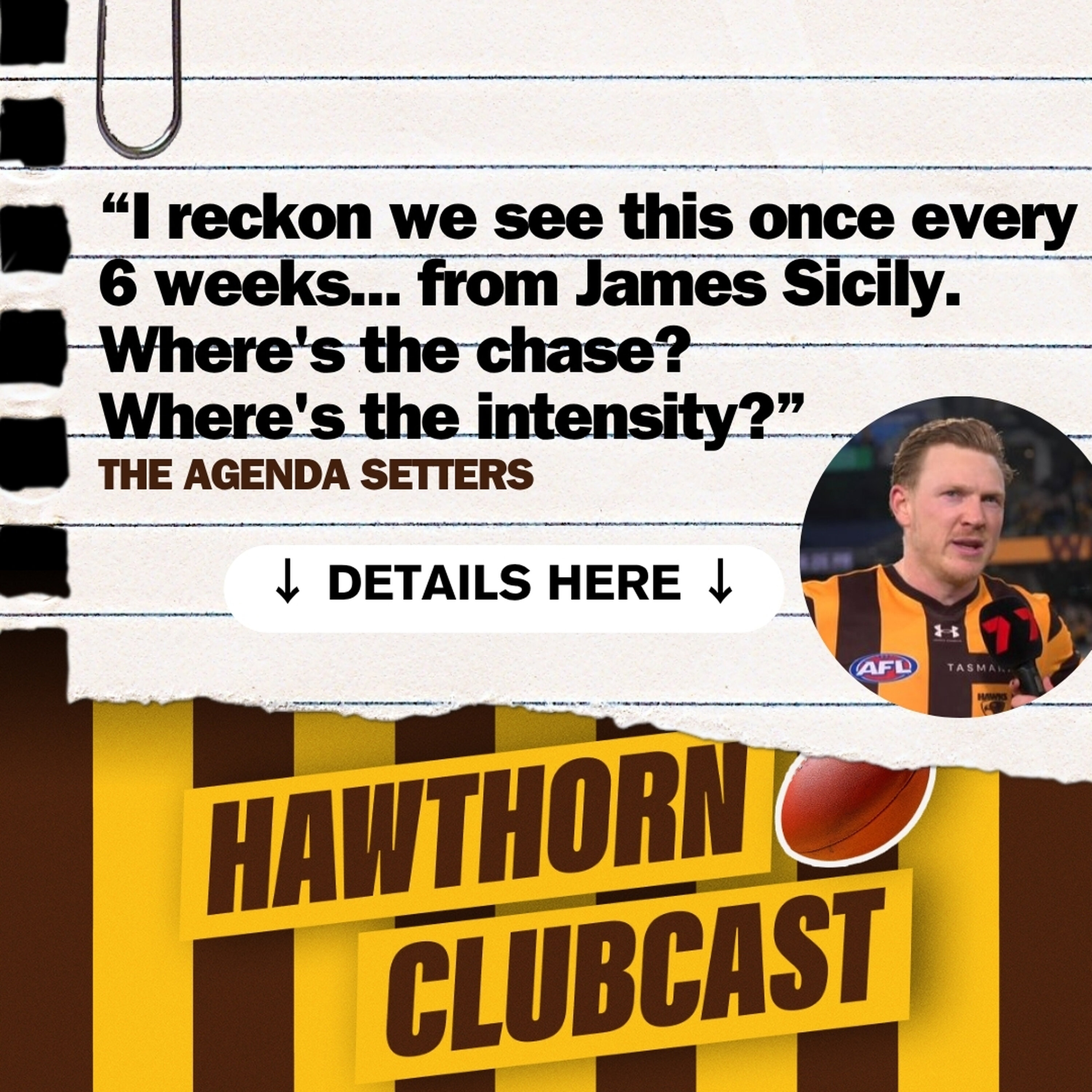 James Sicily's Effort Questioned 😳 + Trade Debate: Zach Merrett or Bailey Humphrey? | Hawthorn Clubcast 🟤🟡 episode artwork