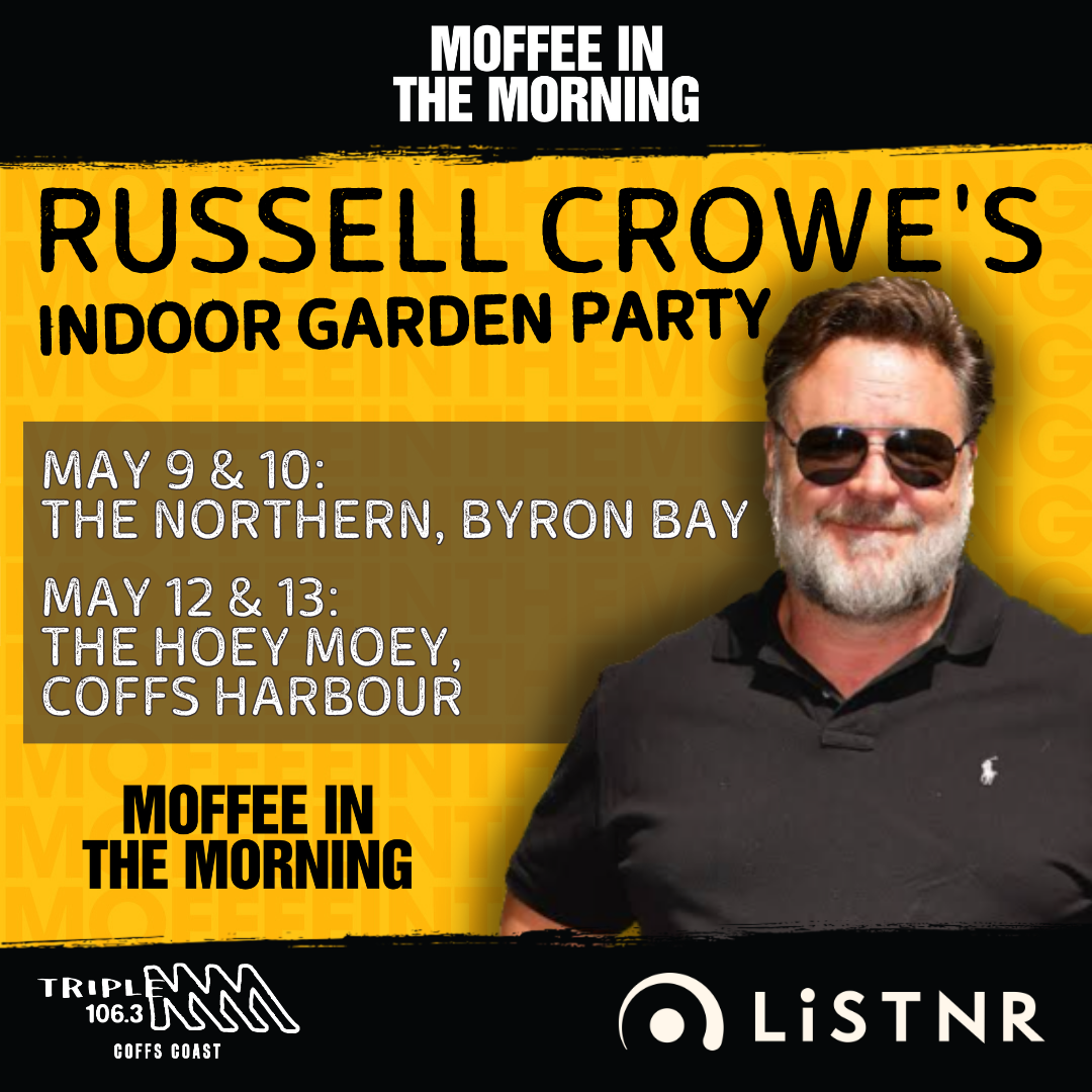 Russell Crowe's Indoor Garden Party Heading to Coffs Harbour & Byron Bay