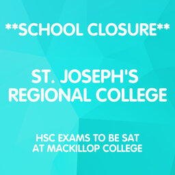 **SCHOOL CLOSURE** St. Josephs Regional College FRIDAY 8.11.19