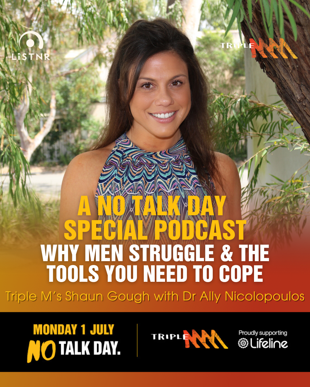 No Talk Day Special Podcast | 1. Why Men Struggle And The Tools You Need To Cope Better With Lifeline's Dr Ally Nicolopoulos