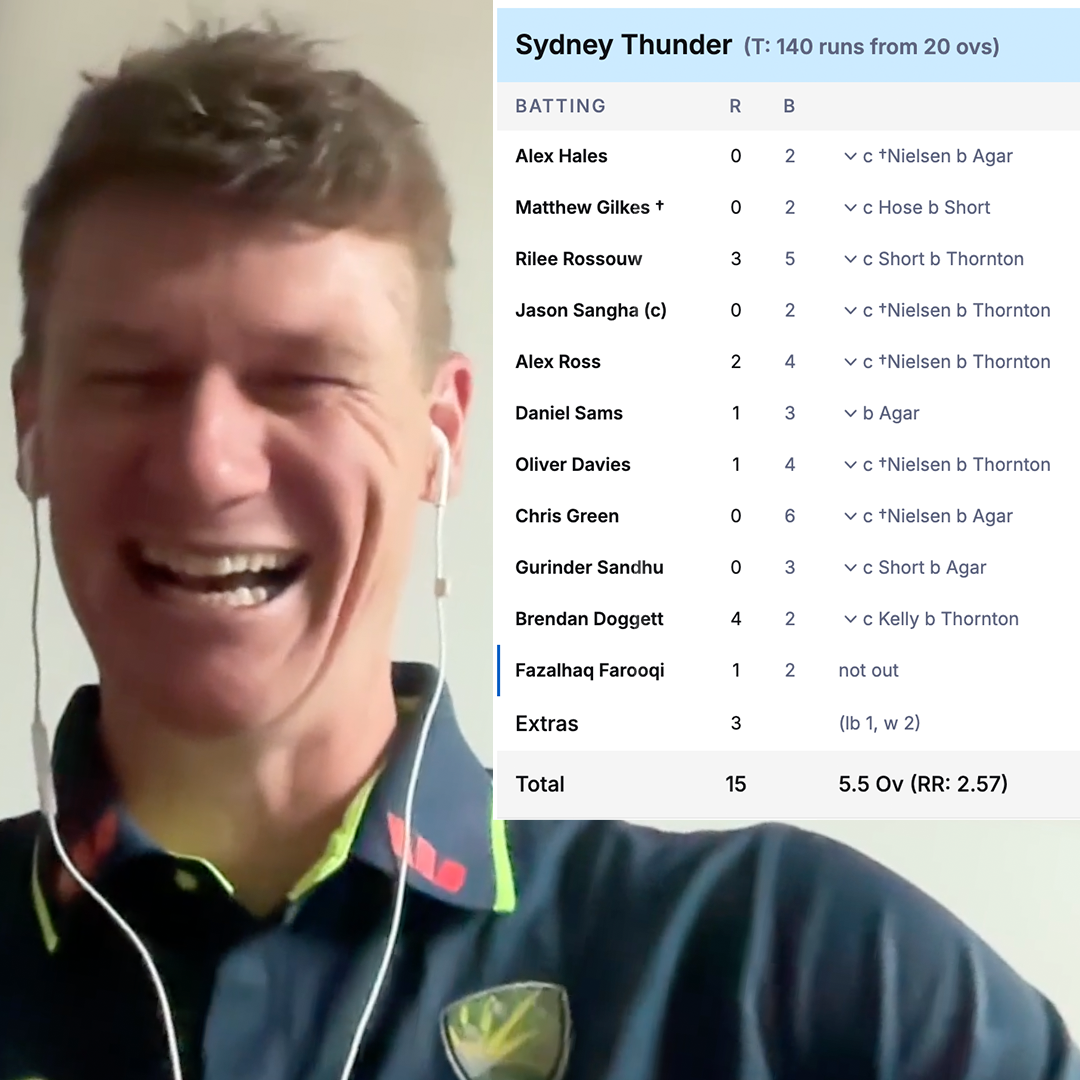 When Brendan Doggett top scored with 4 for the Sydney Thunder