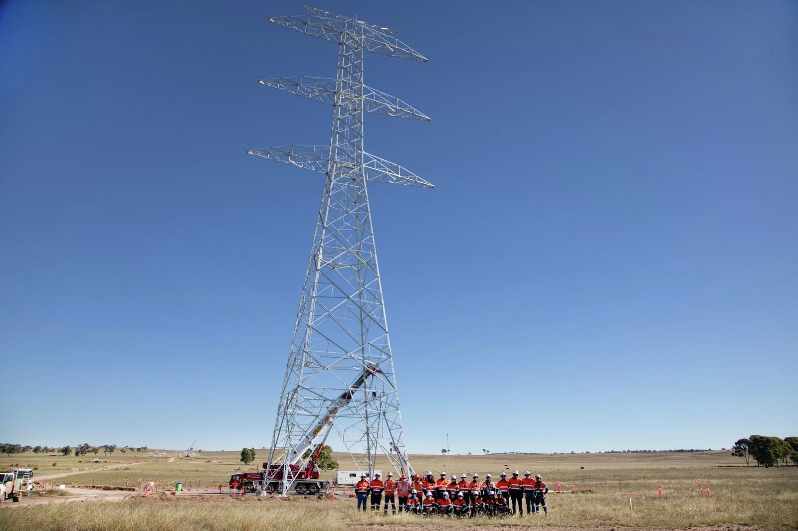 Milestone reached as the first transmission tower installed in the Central West Orana REZ