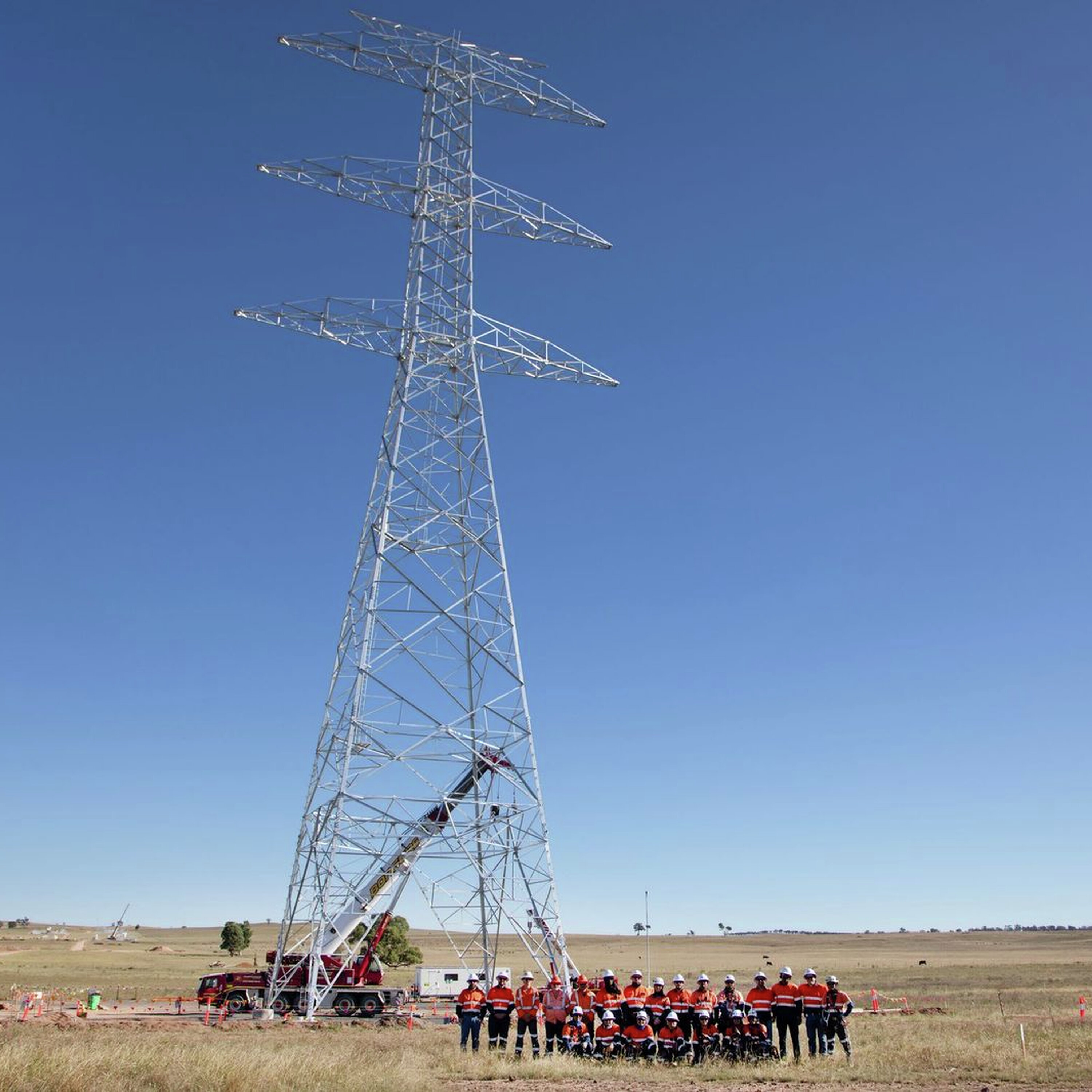 Milestone reached as the first transmission tower installed in the Central West Orana REZ