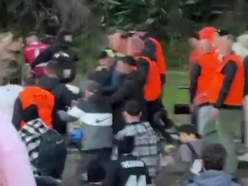 Wild brawl at local Sydney soccer match