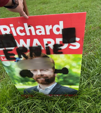 MP slams 'disgusting' corflute vandalism