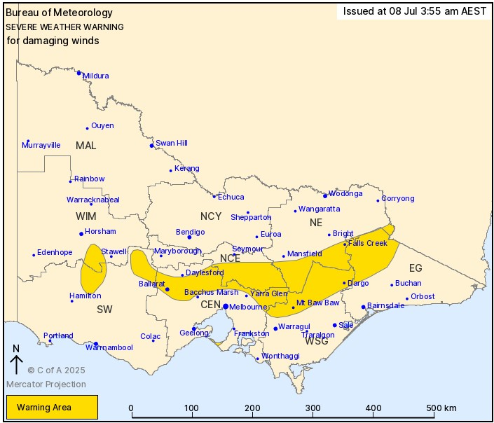 Wild winds to hit Victoria today 