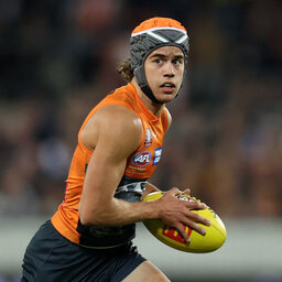 GWS Giant Darcy Jones on his electric debut, playing with pace and his soon to be iconic helmet