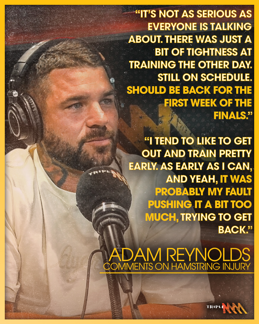 Adam Reynolds Clears the Air on Hamstring Scare