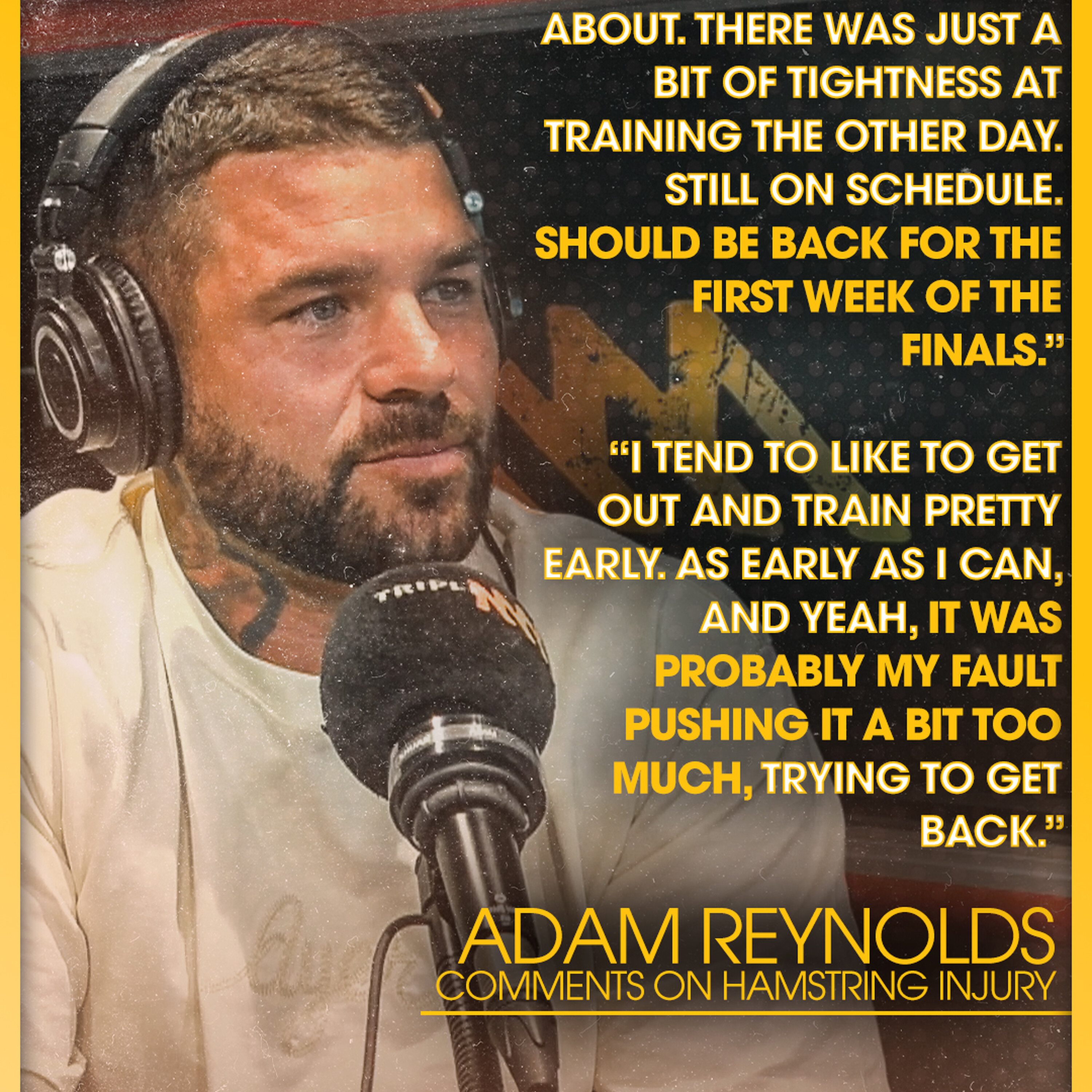 Adam Reynolds Clears the Air on Hamstring Scare