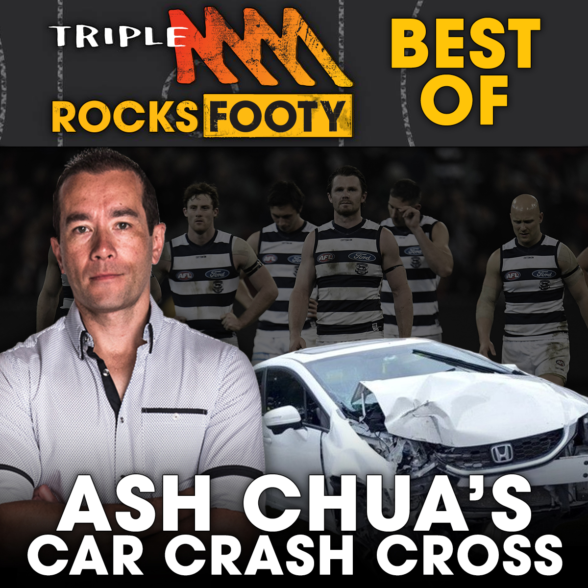 Ash Chua's Car Crash Cross From The Geelong Rooms