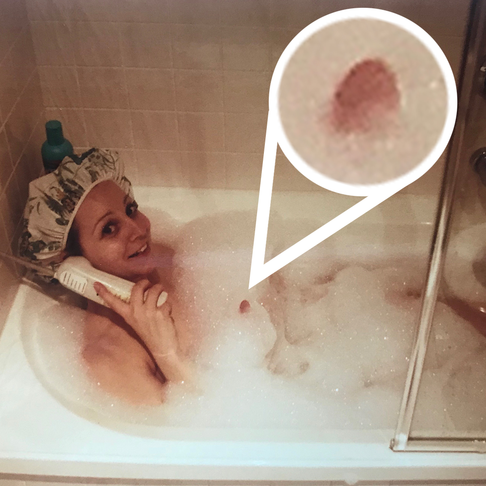 Carrie In The Bath. What's The Mysterious Body Part