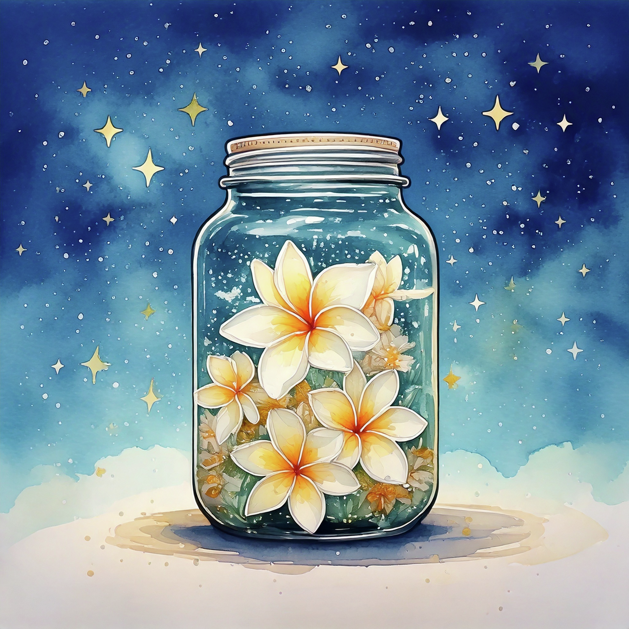 Merak Kavanozu: "Plumeria Çiçeği"