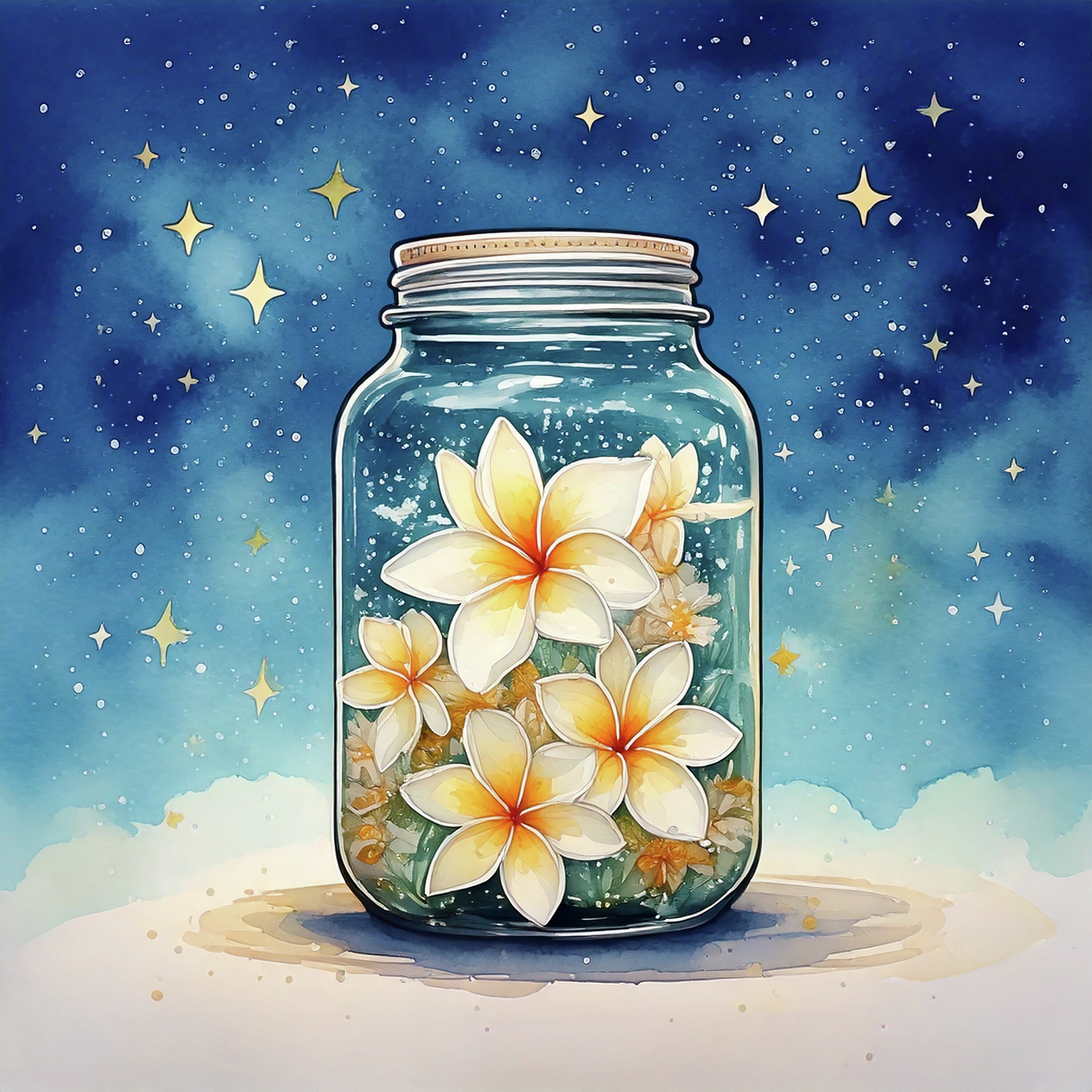 Merak Kavanozu: "Plumeria Çiçeği"