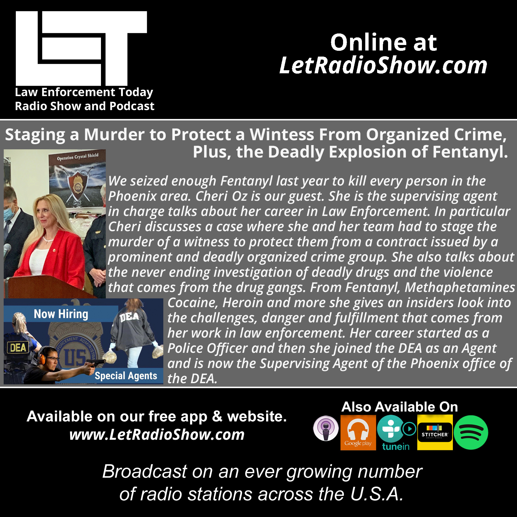 S5E34: Staging a Murder to Protect a Witness From Organized Crime, Plus the Deadly Explosion of Fentanyl.