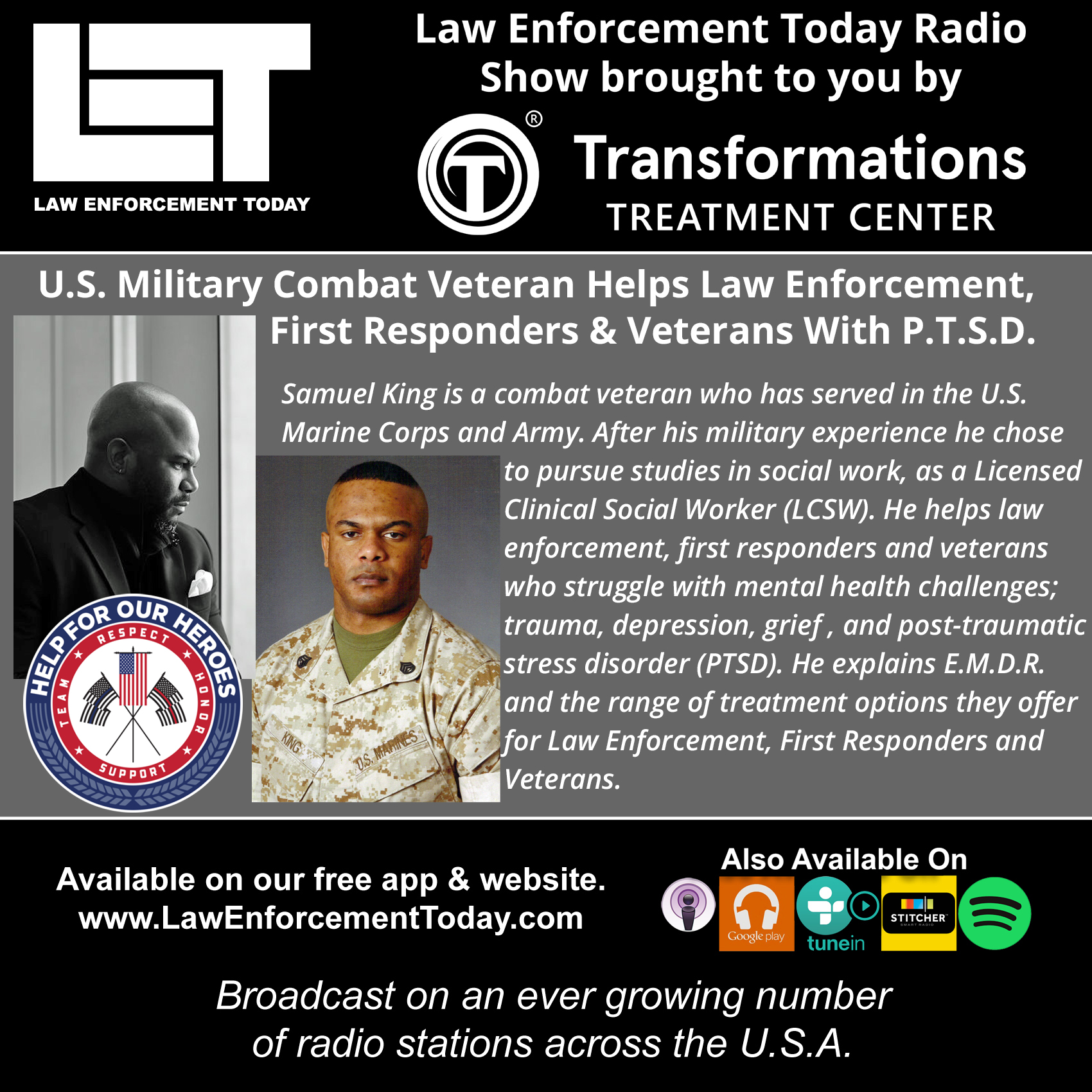 PTSD Care for Police Officers, First Responders and Veterans