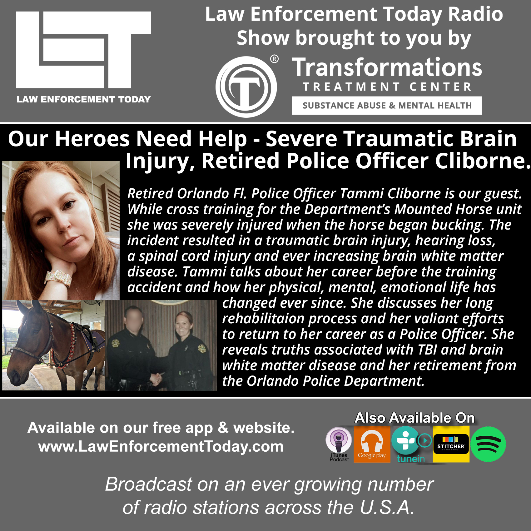 Our Heroes Need Help. Police Officer's Traumatic Brain Injury.