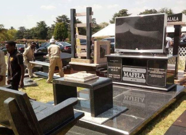 Lebohang Khitsane makes cutting edge tombstones (fancy a QR code on yours?)