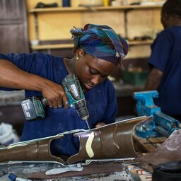 A clinic making artificial limbs in Central African republic