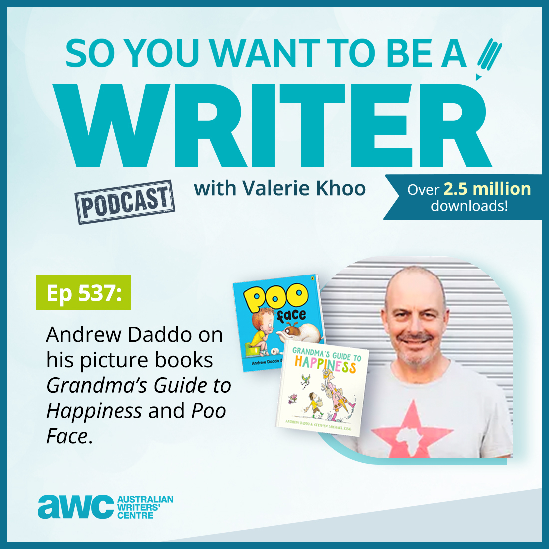 WRITER 537: Andrew Daddo on his picture books Grandma's Guide to Happiness and Poo Face