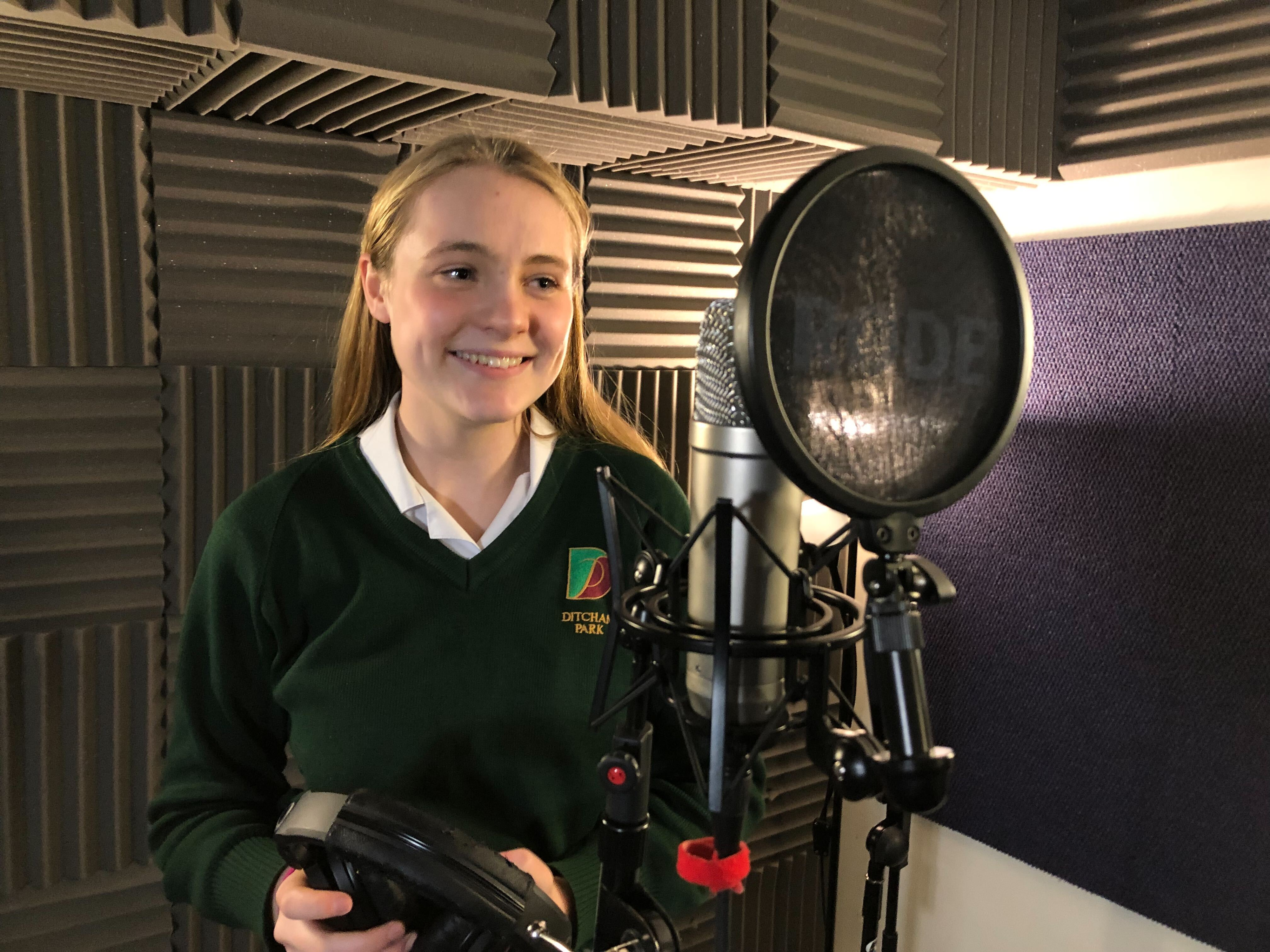 Daisy Browning in the recording studio